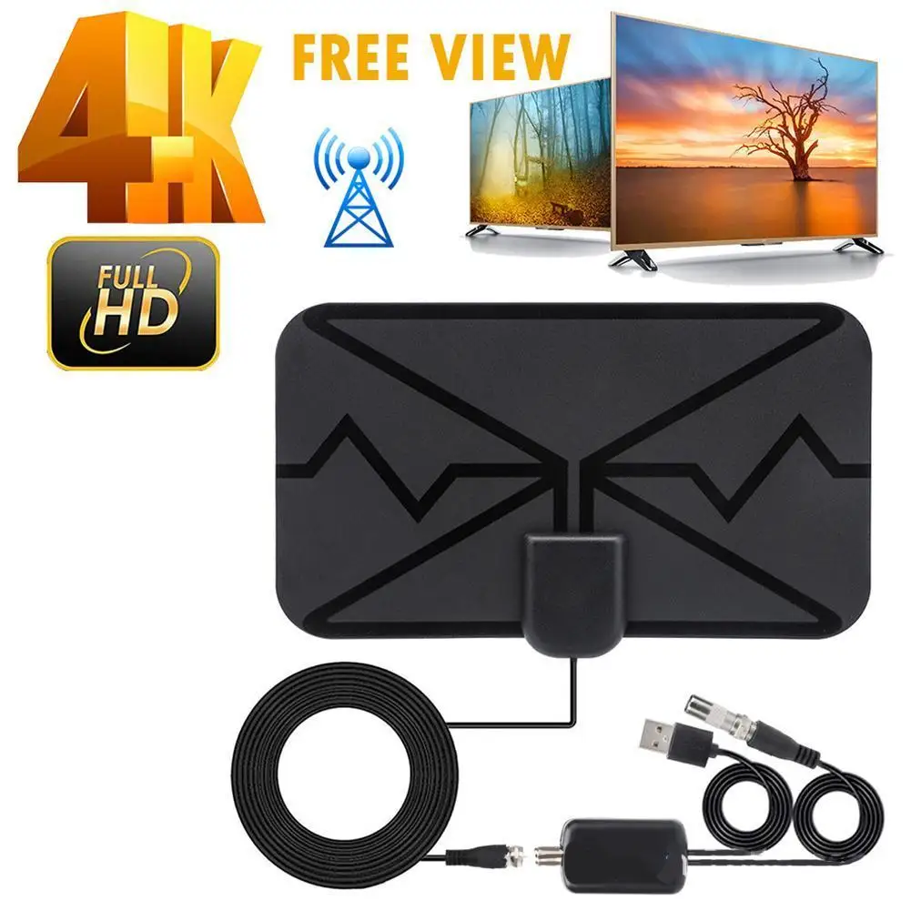 TV Antenna 4K 25DB High Gain HD TV DTV Box 500 Miles Booster DVB-T Aerial HD Flat Indoor Local Channel Broadcast Flat Design
TV Antenna 4K 25DB High Gain HD TV DTV Box 500 Miles Booster DVB-T Aerial HD Flat Indoor Local Channel Broadcast Flat Design