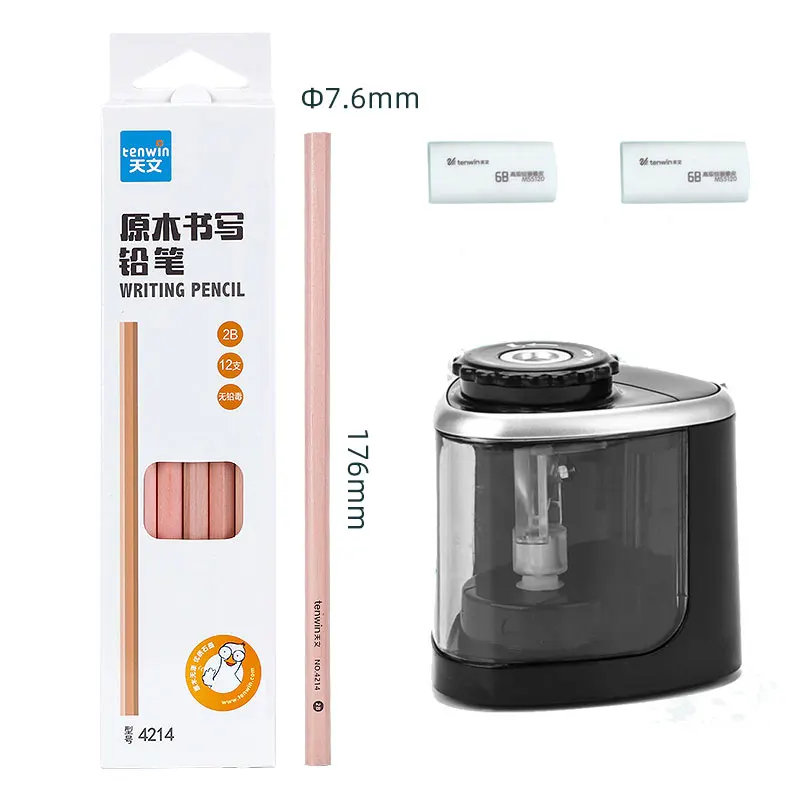 TENWIN Auto Electric Stationery Automatic Pencil Sharpener for kids/Sketch Drawing Pencil /Rubber Eraser Set School Supplies
TENWIN Auto Electric Stationery Automatic Pencil Sharpener for kids/Sketch Drawing Pencil /Rubber Eraser Set School Supplies