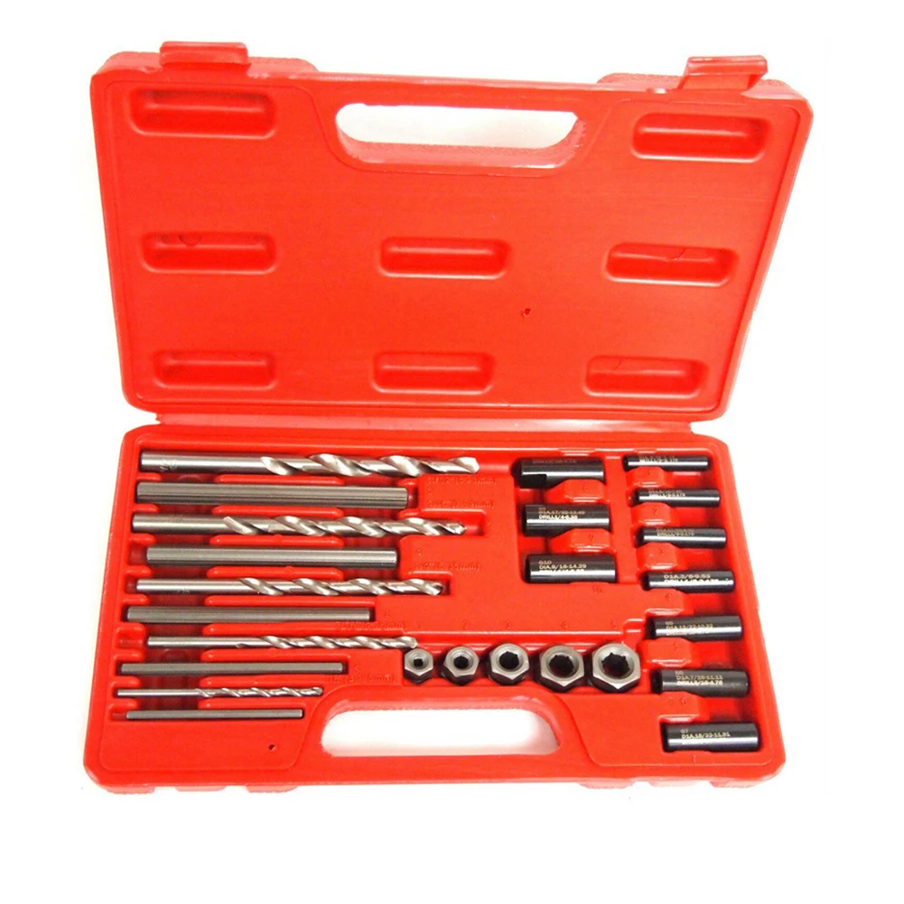 Professional Screw Extractor Drill Guide Remove Broken Screw Bolts Fastner Carbon Steel Material Blow Molded Case
Professional Screw Extractor Drill Guide Remove Broken Screw Bolts Fastner Carbon Steel Material Blow Molded Case