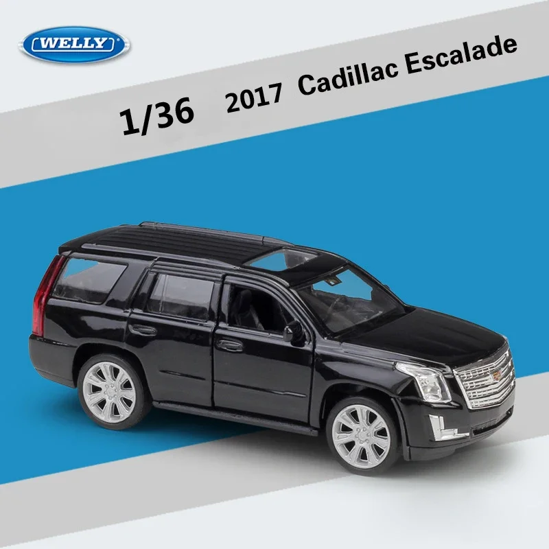 

WELLY литая модель автомобиля в масштабе 1:36 2017 Cadillac Escalade SUV, модель автомобиля из металлического сплава, игрушечный автомобиль для детей, подарки