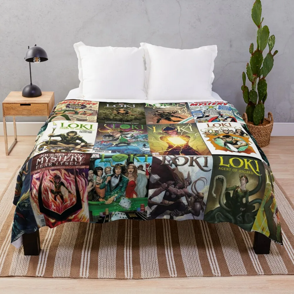 

God of Mischief comic collection Throw Blanket Summer Beddings Hair Cute Plaid Decorative Sofas Hairy Blankets