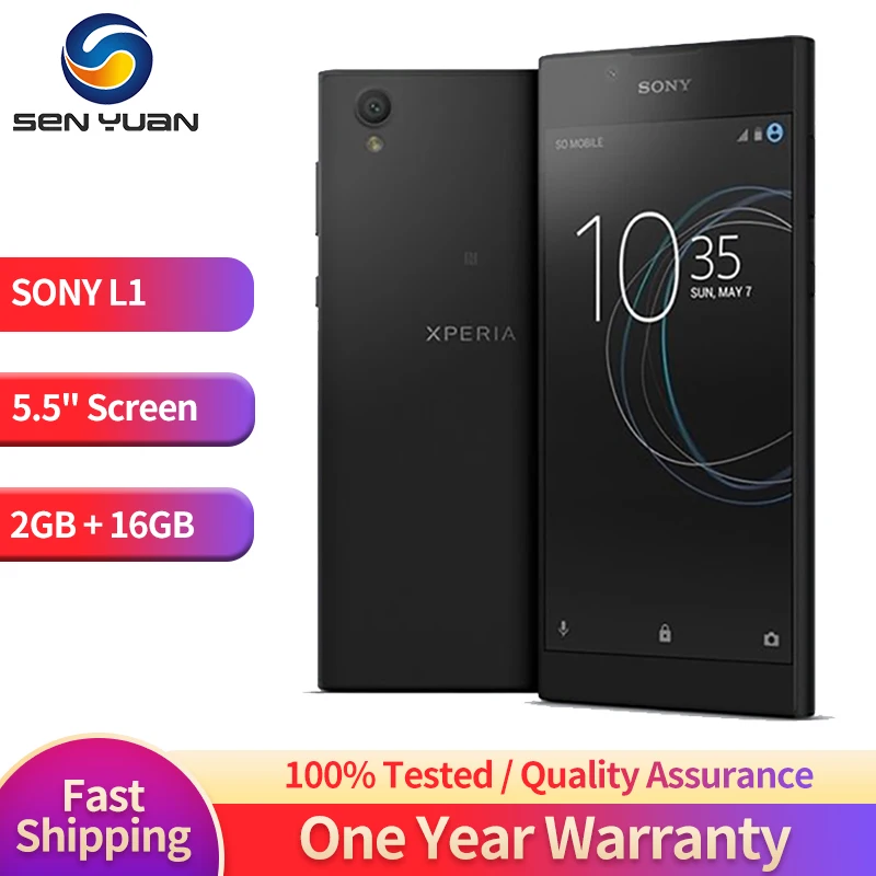 Original Sony Xperia L1 CellPhone 2G RAM 16G ROM 5.5" Quad Core 13MP 1080P Single/Dual SIM Card Android G3311 4G Mobile Phone 
Original Sony Xperia L1 CellPhone 2G RAM 16G ROM 5.5" Quad Core 13MP 1080P Single/Dual SIM Card Android G3311 4G Mobile Phone