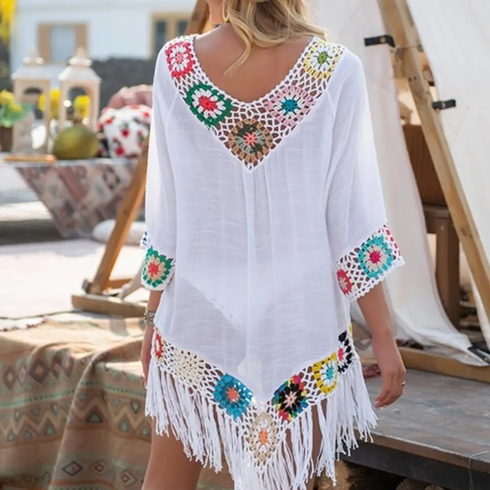 

Bikini Cover Up Popular Loose-fitting Sun Protection Swimwear Tunic Female Women Cover Up