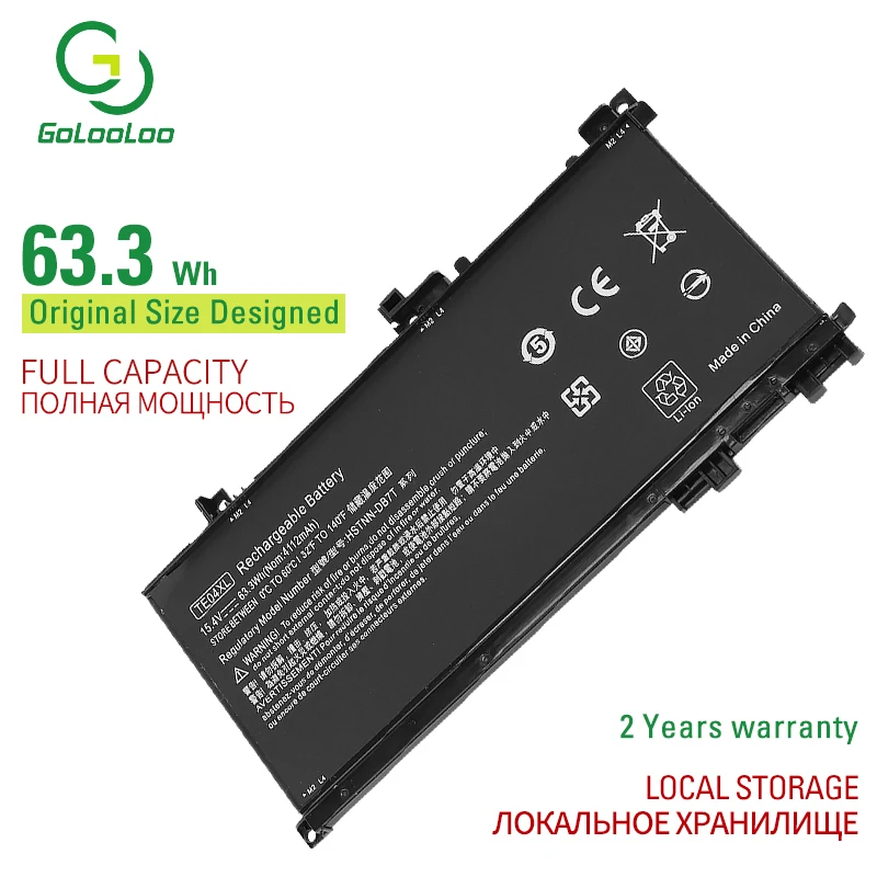 Аккумулятор для ноутбука Golooloo 15,4 V TE04XL для HP OMEN 15-AX battery 905175-2C1 HSTNN-DB7T для HP OMEN/Pavilion 15 TPN-Q173
Аккумулятор для ноутбука Golooloo 15,4 V TE04XL для HP OMEN 15-AX battery 905175-2C1 HSTNN-DB7T для HP OMEN/Pavilion 15 TPN-Q173