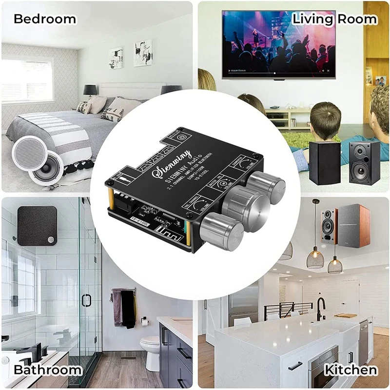 YS-E100L 2.1-Channel Bluetooth Amplifier Board 50Wx2(Left Right Channel)+100W(Subwoofer) Audio Amplifier Module DC9-24V
YS-E100L 2.1-Channel Bluetooth Amplifier Board 50Wx2(Left Right Channel)+100W(Subwoofer) Audio Amplifier Module DC9-24V