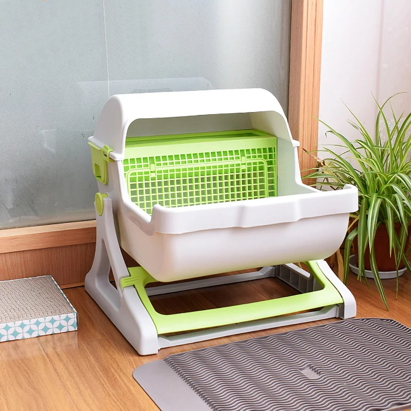 Large cat litter basin, semi-closed easy to clean splash-proof, tipping bucket, filter, net cat toilet, cat supplies
Large cat litter basin, semi-closed easy to clean splash-proof, tipping bucket, filter, net cat toilet, cat supplies