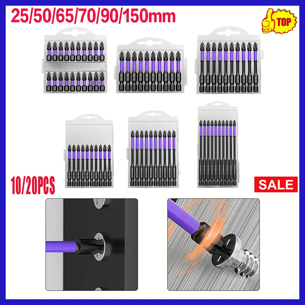 10/20Pcs PH2 Screwdriver Bit Non-Slip Impact Magnetic Batch Head 25/50/65/70/90/150mm For Wood Drilling Tool
10/20Pcs PH2 Screwdriver Bit Non-Slip Impact Magnetic Batch Head 25/50/65/70/90/150mm For Wood Drilling Tool