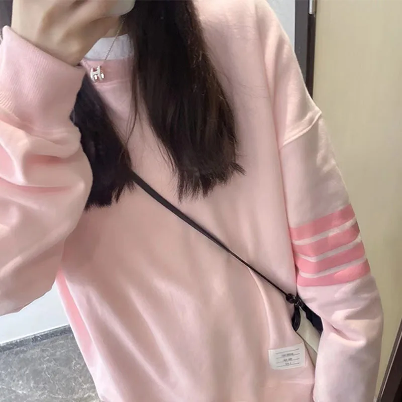 Pink Oversize Sweatshirt Women's Plush Cotton Jacket Trendy Brand Tb Top Loose Languid Style Long Sleeves Midi Length
Pink Oversize Sweatshirt Women's Plush Cotton Jacket Trendy Brand Tb Top Loose Languid Style Long Sleeves Midi Length
