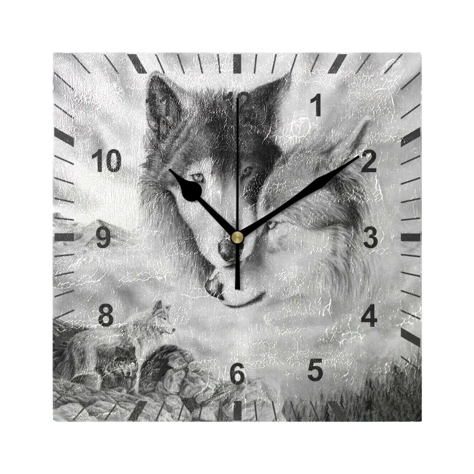 Creative 3D Wolf Square Wall Clock Battery Operated Quartz Quiet Desk Clock Silent Non-Ticking Wall Watch For Home Office School
Creative 3D Wolf Square Wall Clock Battery Operated Quartz Quiet Desk Clock Silent Non-Ticking Wall Watch For Home Office School