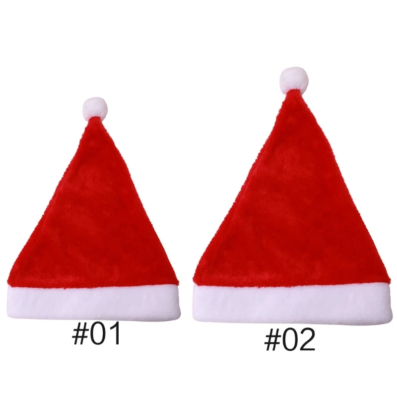 

F42F Плюшевая рождественская шапка Плюшевая шапка Санты Рождественская вечеринка Шапка Navidads Реквизит Новый год