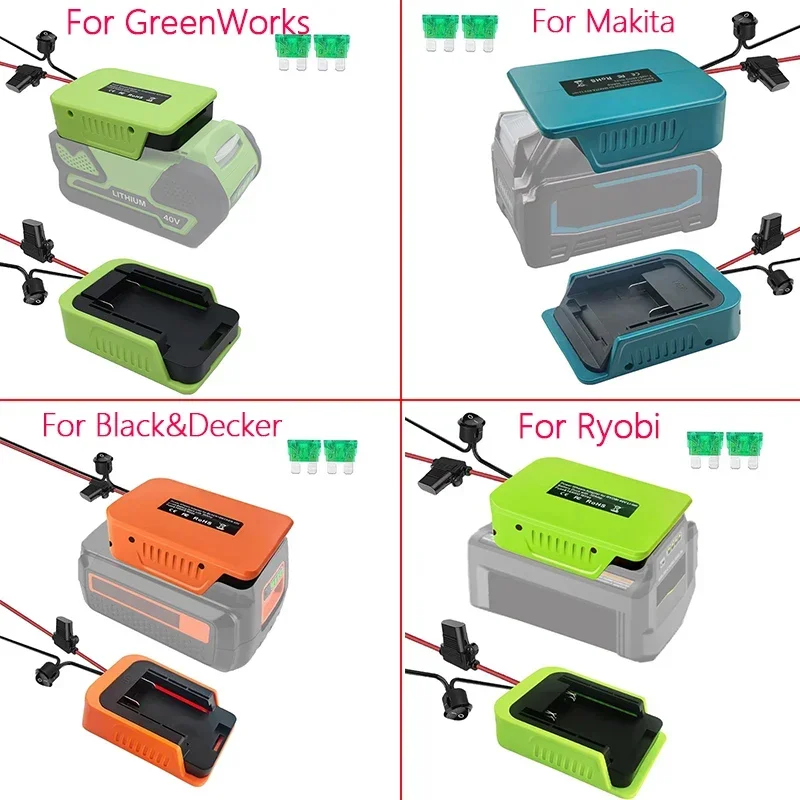 

Адаптер питания «сделай сам» для Ryobi, Makita, GreenWorks, Black & Decker, 40 в, адаптер литий-ионной батареи с предохранителем и переключателем