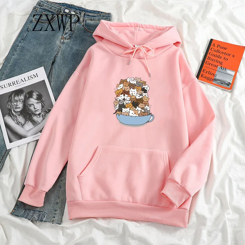 Women Kawaii Hoodies Sweatshirt Print Funny Cartoon A bowl of cats Hoodie Oversize Long Sleeve Streetwear Pink Tops Casual Hoody
Women Kawaii Hoodies Sweatshirt Print Funny Cartoon A bowl of cats Hoodie Oversize Long Sleeve Streetwear Pink Tops Casual Hoody