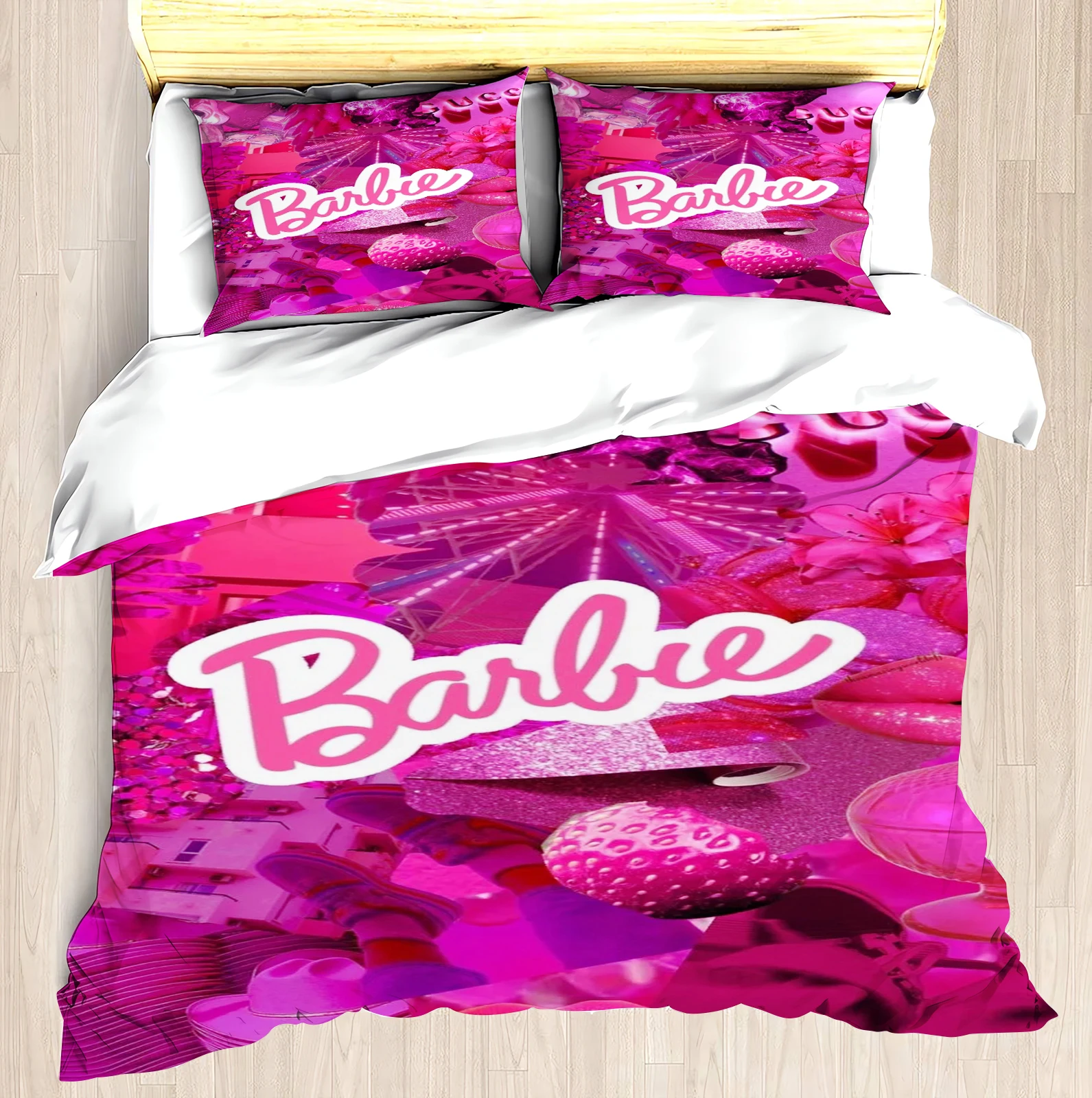 MINISO-PrintedBarbie Set for Girls, Disney Co-branded Barbie Pink, Modern Duvet Cover, 2 Piece Bedding Set
MINISO-PrintedBarbie Set for Girls, Disney Co-branded Barbie Pink, Modern Duvet Cover, 2 Piece Bedding Set