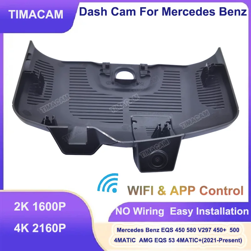 

2K 4K 2160P Wifi Dual Lens Dash Cam For Mercedes Benz EQS 450 580 350 450+ 500 4MATIC EQS V297 2021 2022 2023 24H Car DVR Camera