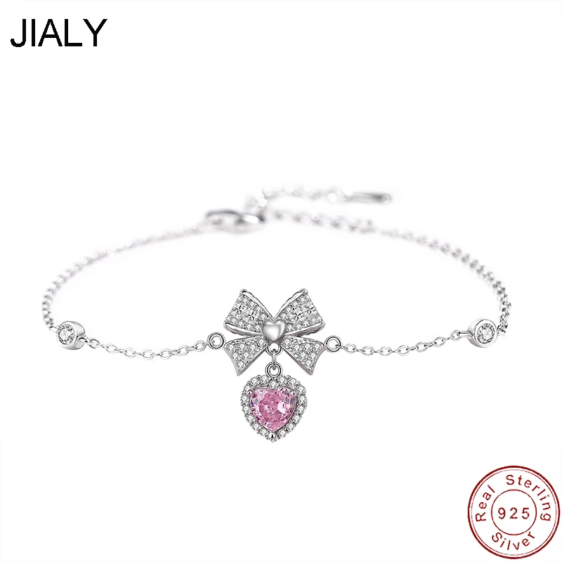 JIALY New AAA CZ Bow Heart S925 Sterling Silver Bracelet Chain For Women Birthday Party Gift Jewelry
JIALY New AAA CZ Bow Heart S925 Sterling Silver Bracelet Chain For Women Birthday Party Gift Jewelry