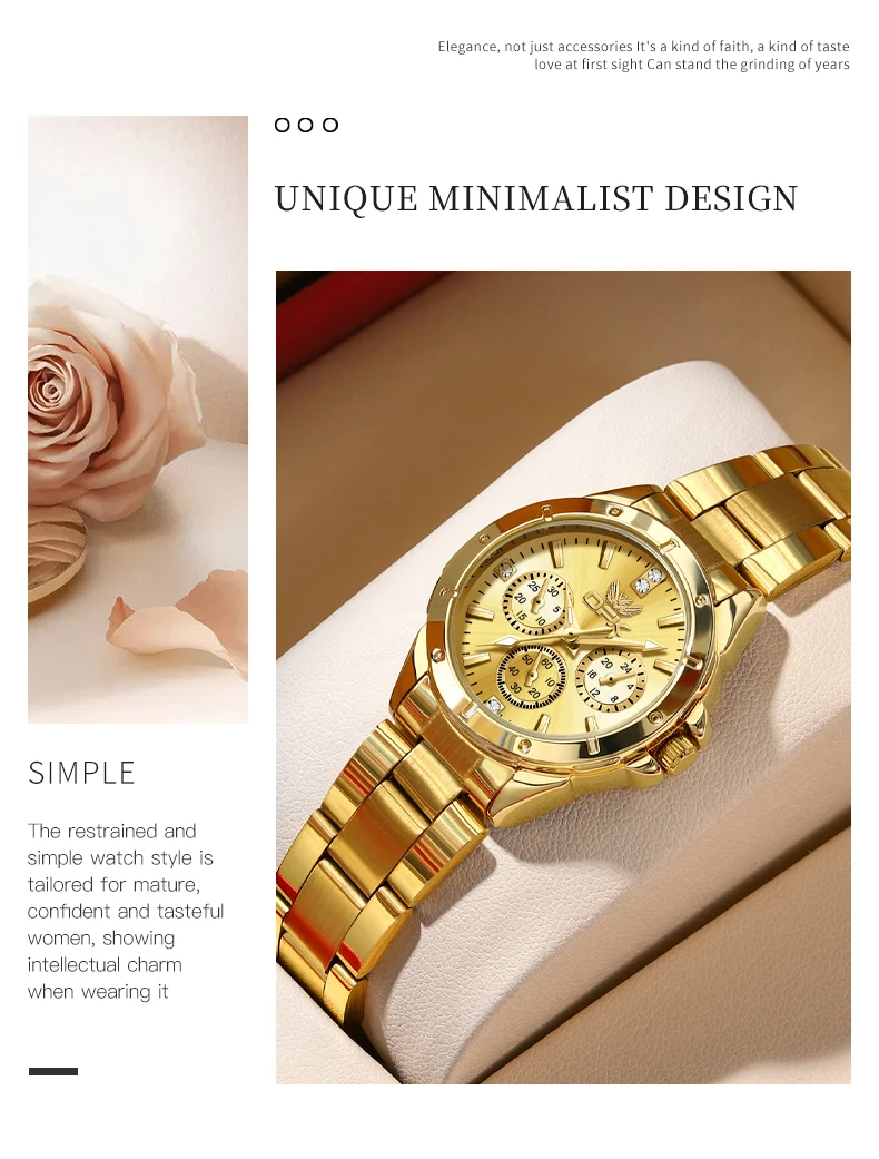 OPK Quartz Watch for Women Multi functional Dial Stainless steel Strap Ladies Hand Clock OPK Quartz Watch for Women Multi functional Dial Stainless steel Strap Ladies Hand Clock