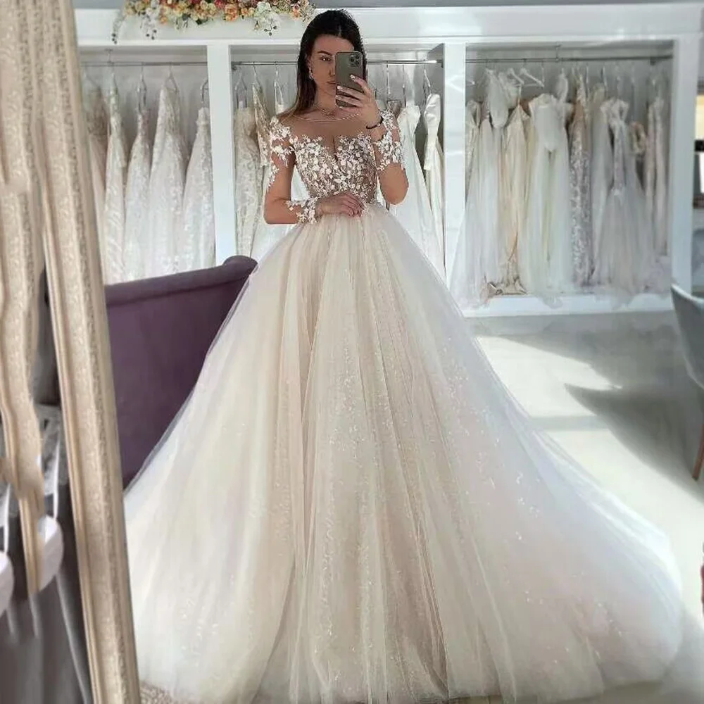 Vestidos de Noiva Manga Longa Elegant Vintage Wedding Dresses Boho Long Sleeve Bridal Dress Lace Princess Wedding Gowns Glitter
Vestidos de Noiva Manga Longa Elegant Vintage Wedding Dresses Boho Long Sleeve Bridal Dress Lace Princess Wedding Gowns Glitter