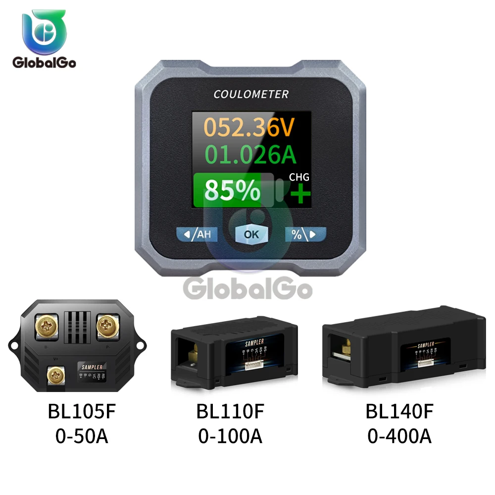 

Inlay Type DC 10-100V 0-400A Waterproof Coulomb Meter Battery Level Display Meter Capacity Bluetooth Battery Monitor BL-F Series
