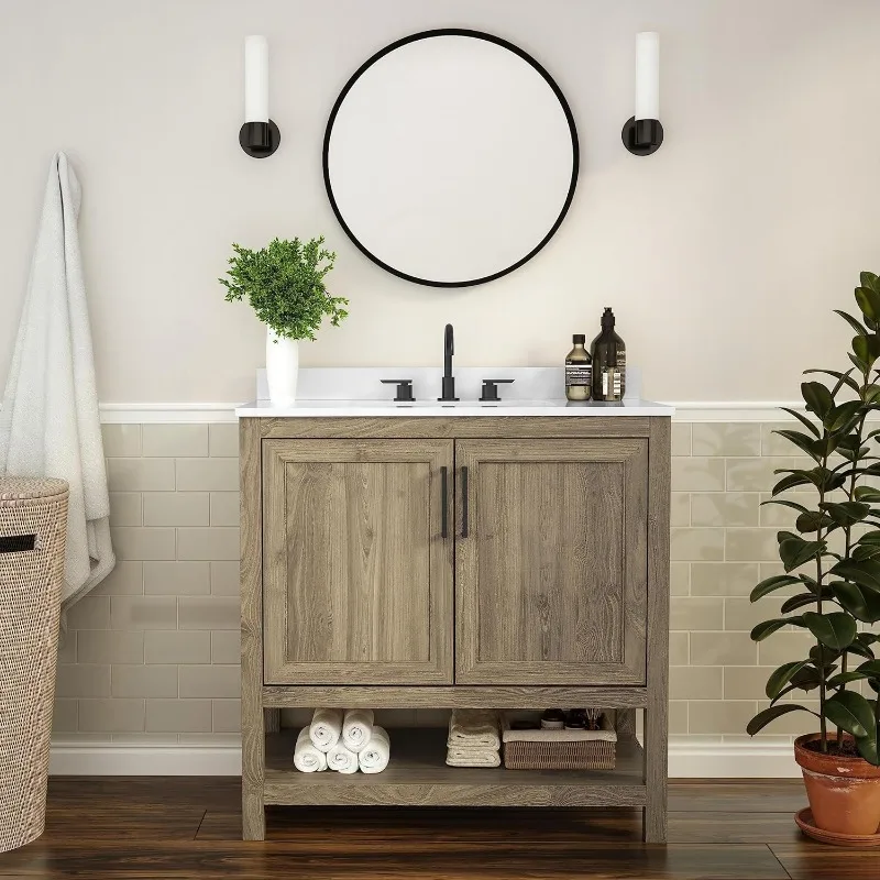 Bathroom Vanity With Sink Combo,Storage Cabinet With Soft Close Doors And Open Shelf,Marble Finish Countertop Home Furniture
Bathroom Vanity With Sink Combo,Storage Cabinet With Soft Close Doors And Open Shelf,Marble Finish Countertop Home Furniture