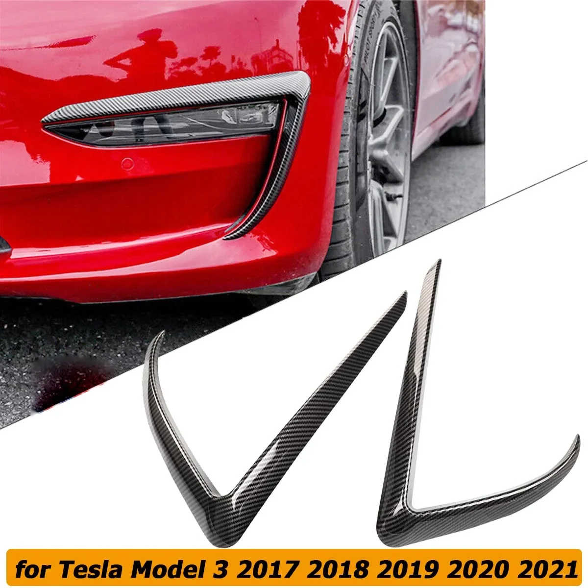2PCS Front Fog Light Eyebrow For Tesla Model 3 2017 2018 2019 2020 2021 Eyelids Cover Trim Sticker Wind Knife Car Accessories
2PCS Front Fog Light Eyebrow For Tesla Model 3 2017 2018 2019 2020 2021 Eyelids Cover Trim Sticker Wind Knife Car Accessories