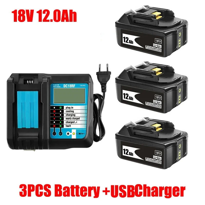 Makita 100% Original 18V 12.0Ah Rechargeable Power Tool Battery with LED Lithium Ion Replacement LXT400 BL1860B BL1860 BL1850
Makita 100% Original 18V 12.0Ah Rechargeable Power Tool Battery with LED Lithium Ion Replacement LXT400 BL1860B BL1860 BL1850