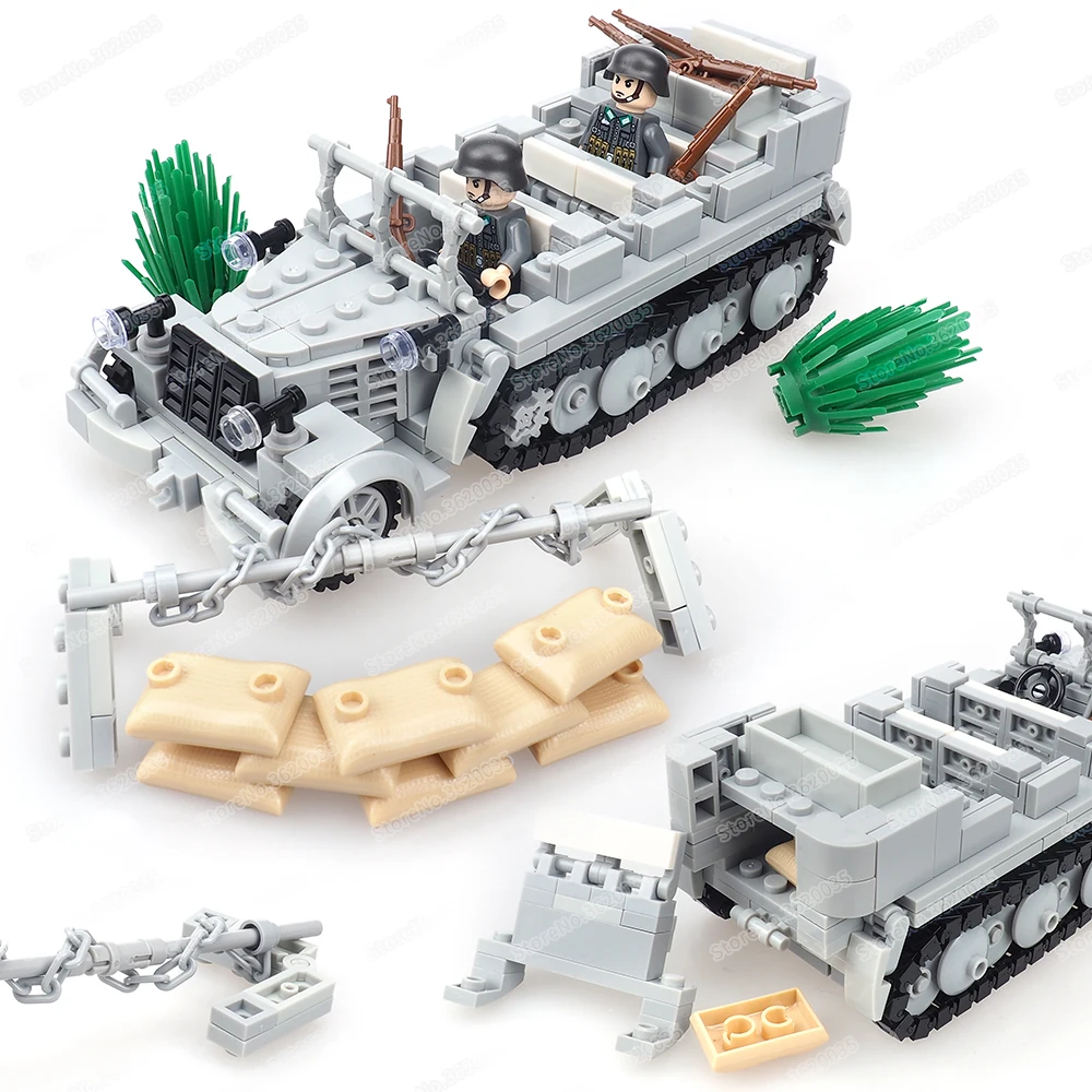 Steel Germany SD.KFZ.7 Half Track Armored Vehicle Building Block Assemble Military Figures WW2 Troop Carrier Model Child Boy Toy 
Steel Germany SD.KFZ.7 Half Track Armored Vehicle Building Block Assemble Military Figures WW2 Troop Carrier Model Child Boy Toy