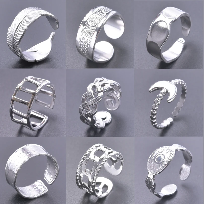 Charm Silver Color Wide Ring Stainless Steel for Women Men Adjustable Finger Personality Punk Love Jewelry Chain Open Ring
Charm Silver Color Wide Ring Stainless Steel for Women Men Adjustable Finger Personality Punk Love Jewelry Chain Open Ring