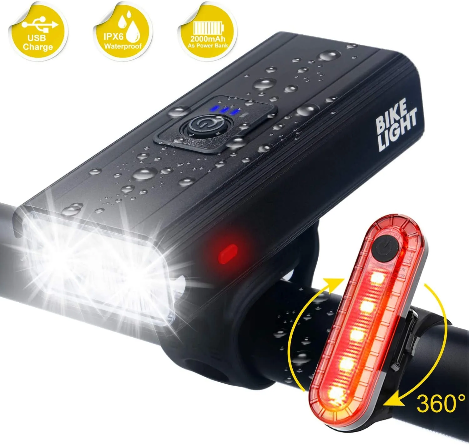 Ultra Bright Bike Light Usb Rechargeable Bicycle Lighting Set Waterproof Cycling Front Headlight And Back Taillight 6 Light Mode
Ultra Bright Bike Light Usb Rechargeable Bicycle Lighting Set Waterproof Cycling Front Headlight And Back Taillight 6 Light Mode