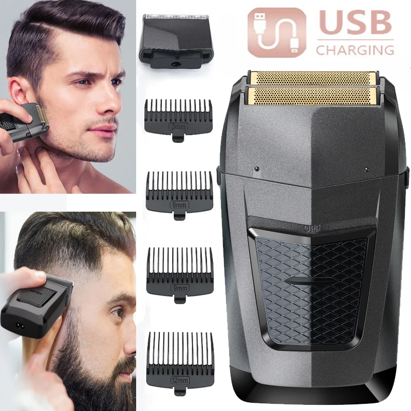 Men's Rechargeable Cordless Shaver Dual Blade Reciprocating Beard Shaver Facial Multifunctional Power Trimmer
Men's Rechargeable Cordless Shaver Dual Blade Reciprocating Beard Shaver Facial Multifunctional Power Trimmer