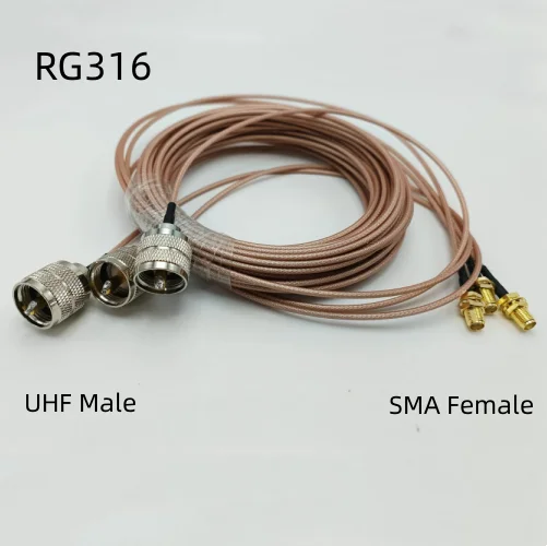 

SMA Female to UHF PL259 Male Connector Pigtail Jumper RG316 Cable 50 ohm