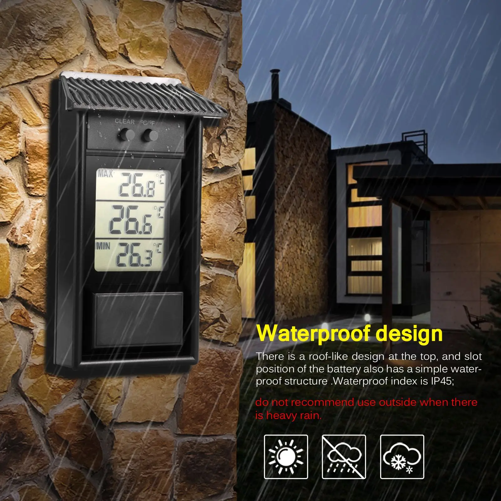 Digital Greenhouse Thermometer Monitor Maximum And Minimum Temperatures Waterproof Use Garden Greenhouse Home Used
Digital Greenhouse Thermometer Monitor Maximum And Minimum Temperatures Waterproof Use Garden Greenhouse Home Used