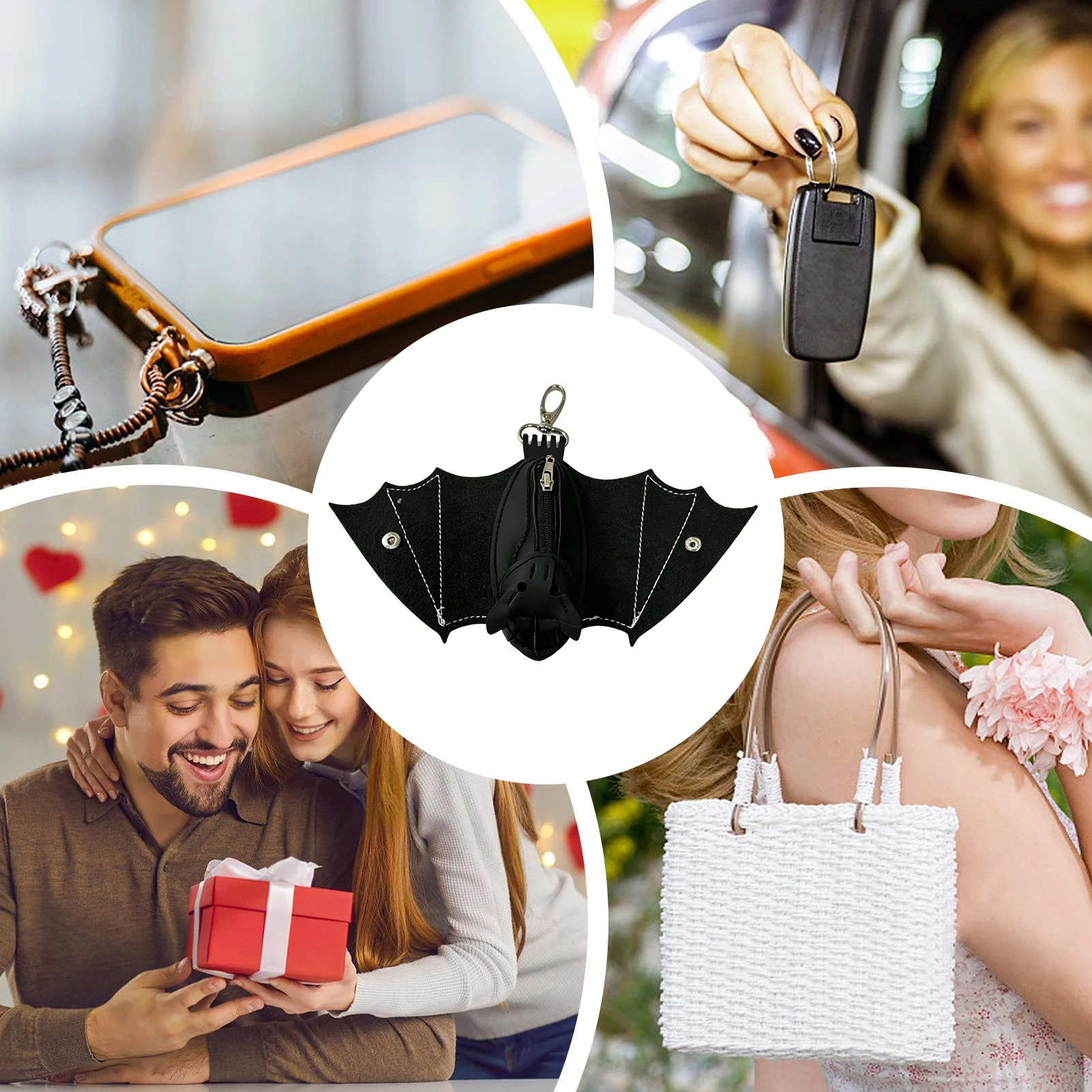 20cm PU Leather Bat Gothic Coin Purse with Foldable Wings Keychain Change Purse for Shopping Travel Work School Outdoor DailyUse 20cm PU Leather Bat Gothic Coin Purse with Foldable Wings Keychain Change Purse for Shopping Travel Work School Outdoor DailyUse