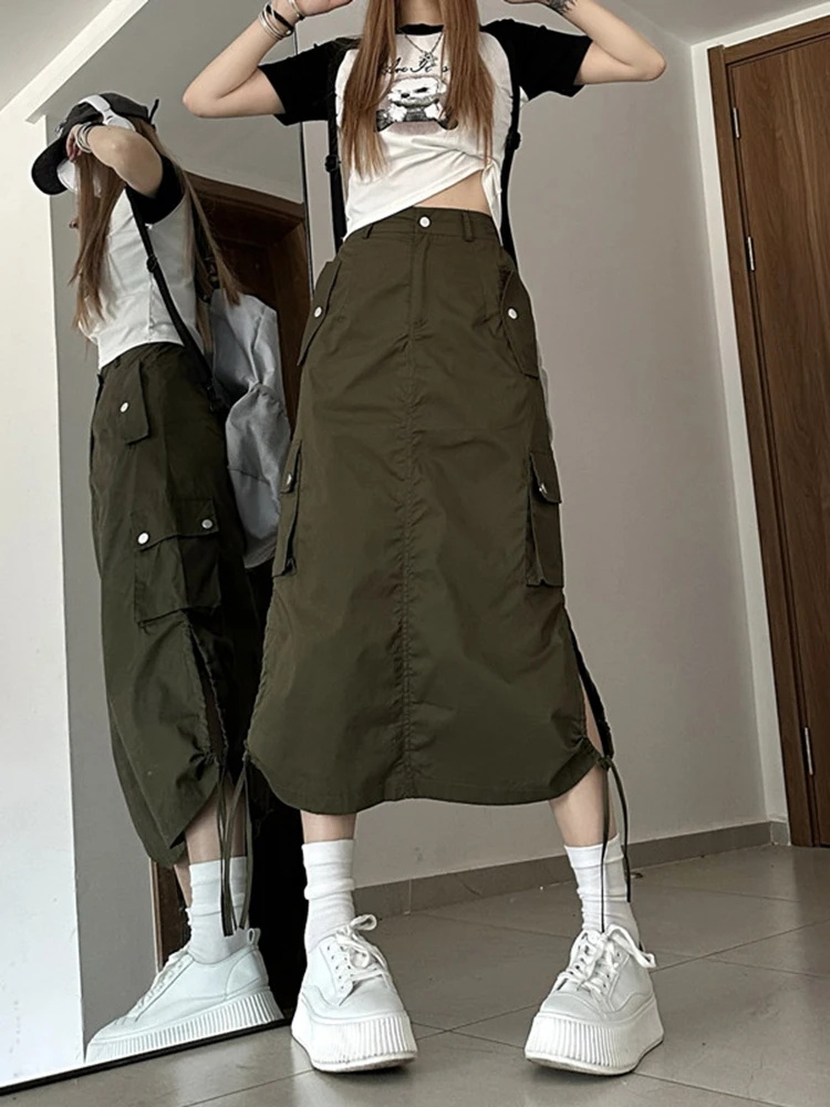Women Summer Skirt 2023 New American High Street Style Retro Work Pleated Drawstring Casual Straight Split Half Skirt D3546
Women Summer Skirt 2023 New American High Street Style Retro Work Pleated Drawstring Casual Straight Split Half Skirt D3546