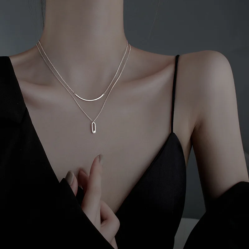 Collier pendentif en forme de coeur lisse minimaliste pour femme, argent regardé 925, breloque mignonne, mode 2