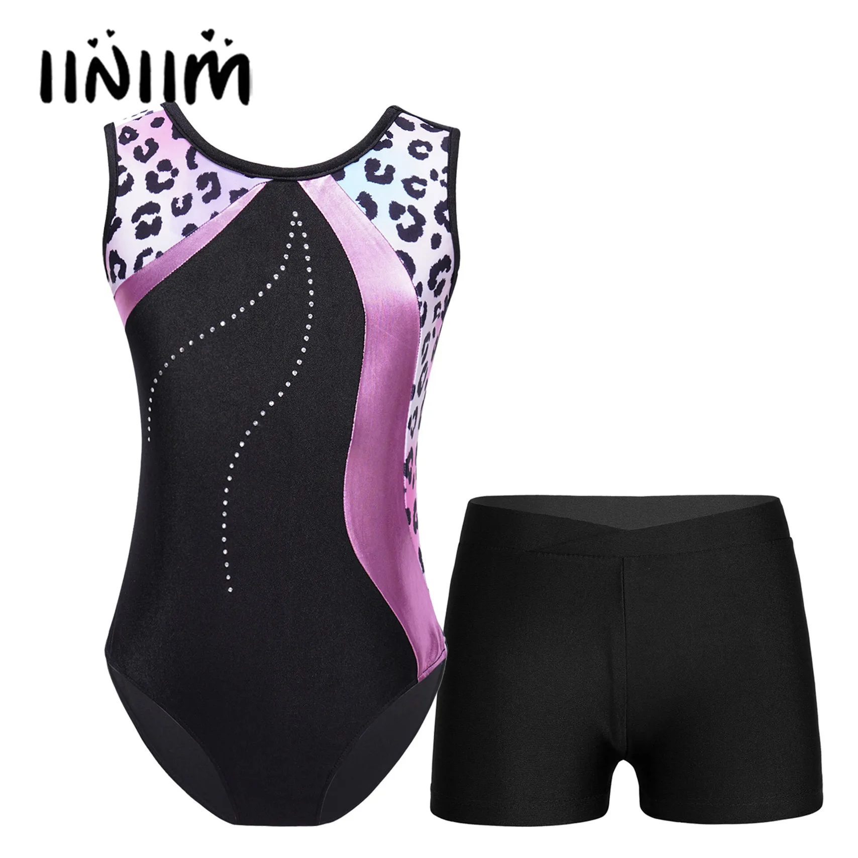 Kids Girls Gymnastics Figure Skating Ballet Costume Sleeveless Patchwork Printed Leotard with V-front Waistband Shorts Dancewear
Kids Girls Gymnastics Figure Skating Ballet Costume Sleeveless Patchwork Printed Leotard with V-front Waistband Shorts Dancewear