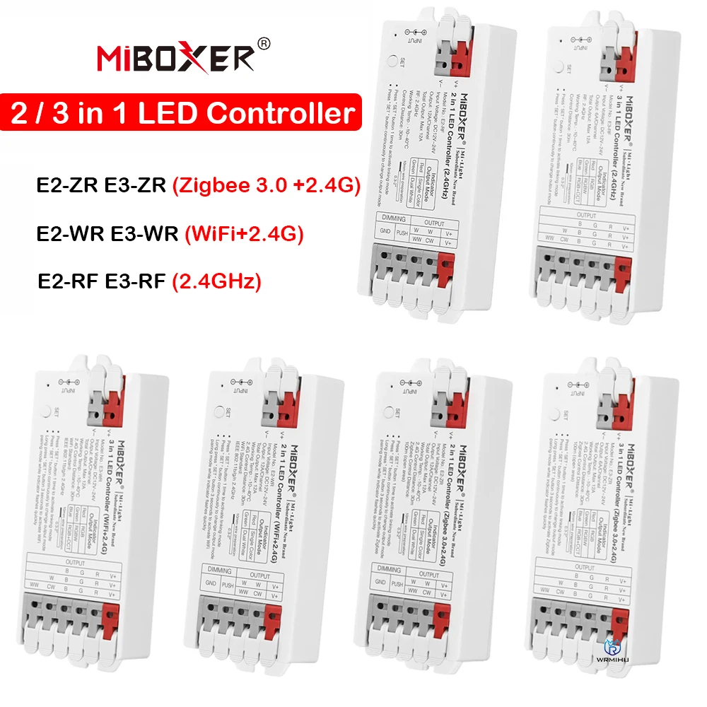 Miboxer Tool-free LED Controller 2 3 IN 1 WiFi Zigbee 3.0+2.4G Single color/Dual white/RGB/RGBW/RGB+CCT LED Strip Dimmer 12A/Ch
Miboxer Tool-free LED Controller 2 3 IN 1 WiFi Zigbee 3.0+2.4G Single color/Dual white/RGB/RGBW/RGB+CCT LED Strip Dimmer 12A/Ch