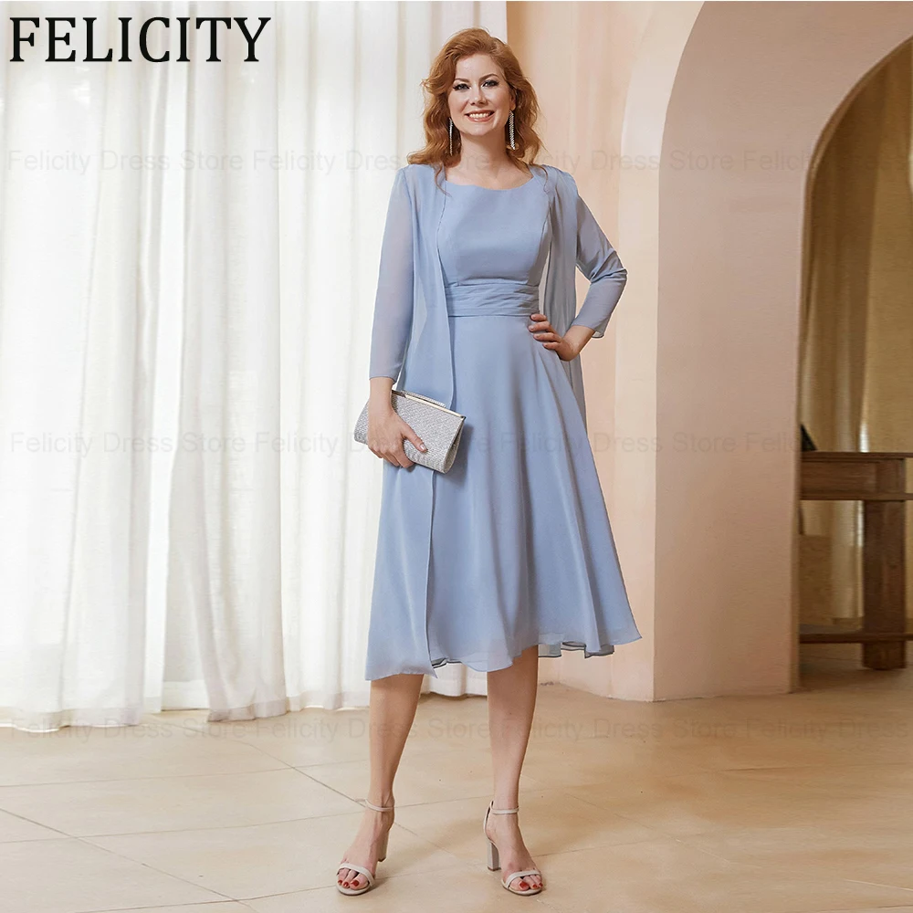 2 Piece Elegant Mother of the Bride Dress 2024 with Jacket A-Line Wedding Guest Dresses Chiffon Pleated Knee-Length Evening Gown
2 Piece Elegant Mother of the Bride Dress 2024 with Jacket A-Line Wedding Guest Dresses Chiffon Pleated Knee-Length Evening Gown