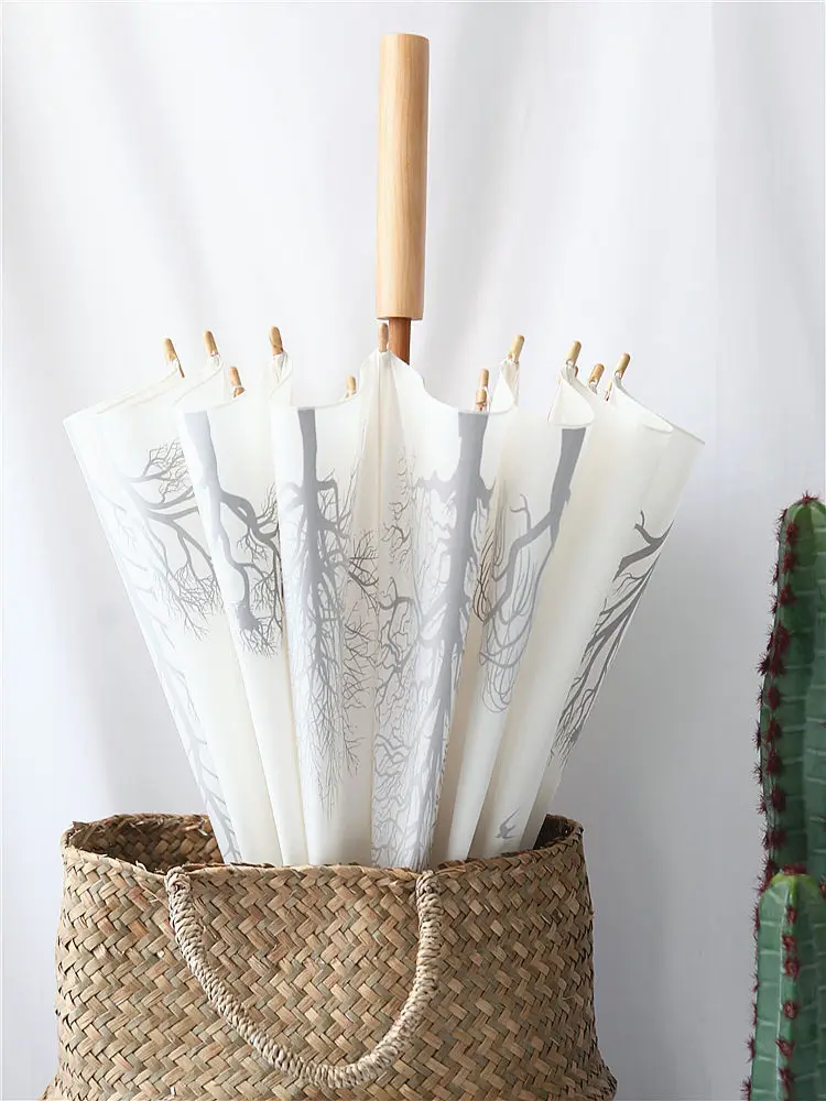 Umbrella Dual-Use Retro Style Bamboo Umbrella Long Handle Sunshade Straight Rod Bamboo White Umbrella Black Rubber Umbrella
Umbrella Dual-Use Retro Style Bamboo Umbrella Long Handle Sunshade Straight Rod Bamboo White Umbrella Black Rubber Umbrella