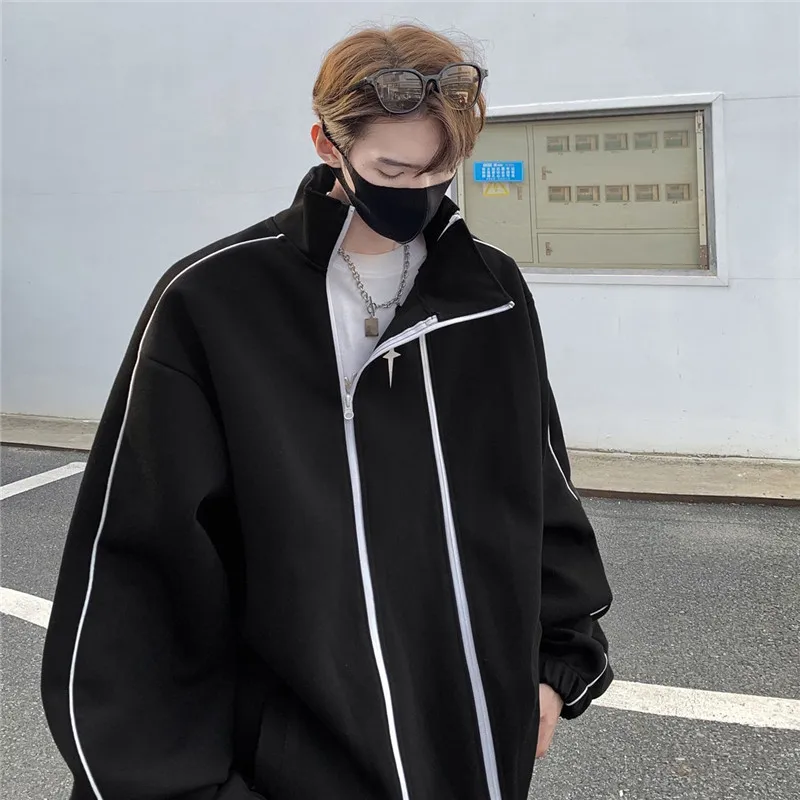 M-5XL Double Row Zippered Sweater Two-Piece Men's Handsome Loose Black Long Sleeved Breathable Korean Spring And Autumn Clothing
M-5XL Double Row Zippered Sweater Two-Piece Men's Handsome Loose Black Long Sleeved Breathable Korean Spring And Autumn Clothing