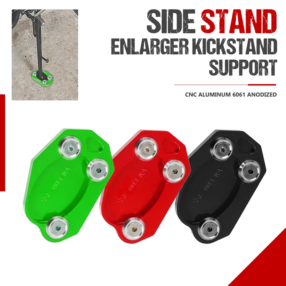 

Kickstand Side Stand Extension Pad Support Plate Enlarge For Kawasaki Z800 Z1000SX Ninja 1000 400 650 ER-6F ER-6N ER6N ER-4F