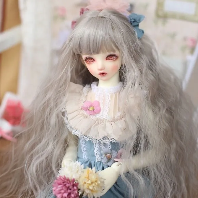 

30cm 60cm BJD Doll Hair, 1/3 1/4 1/6 Bangs Bubble Noodle Curl, Long High Temperature Silk Wig Free Shipping