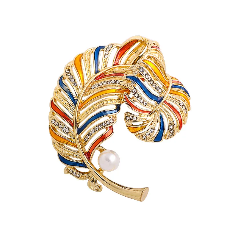 Fashion Vintage Rhinestone Gold Feather Pearl Brooches For Women Clothing Bird Animal Feather Brooch Pins Luxury Jewelry Gifts
Fashion Vintage Rhinestone Gold Feather Pearl Brooches For Women Clothing Bird Animal Feather Brooch Pins Luxury Jewelry Gifts
