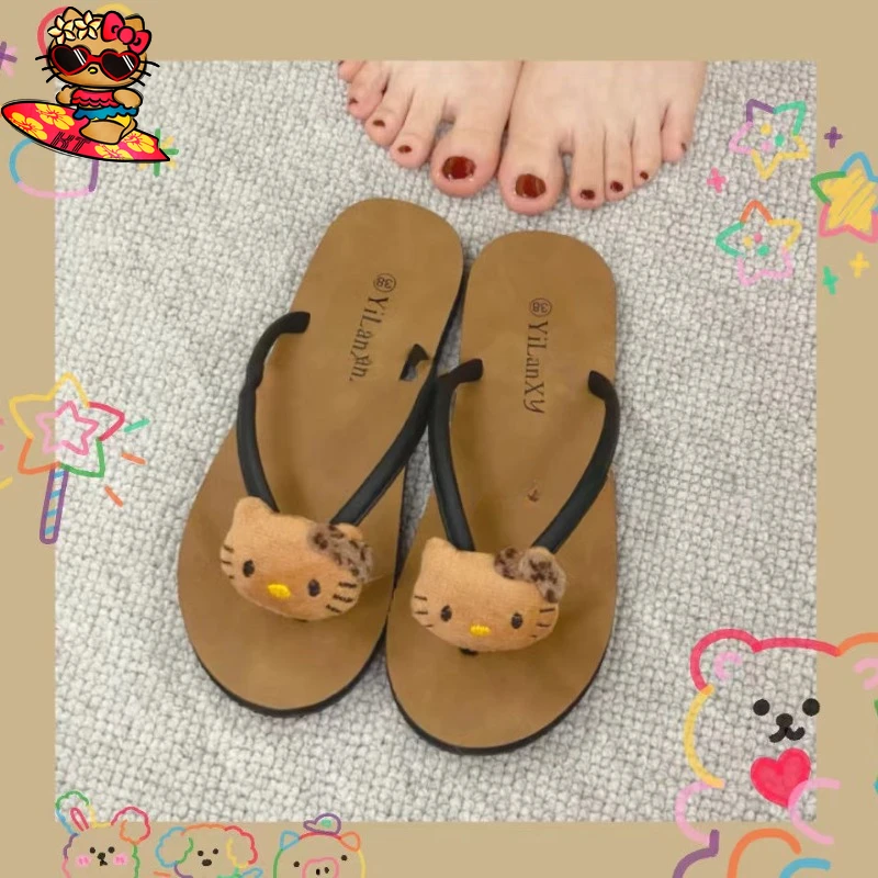 Шлепанцы с леопардовым принтом Hello Kitty, ретро коричневые, модные летние резиновые сандалии для девушек, тапочки, Уличная обувь, пляжные сланцы
Шлепанцы с леопардовым принтом Hello Kitty, ретро коричневые, модные летние резиновые сандалии для девушек, тапочки, Уличная обувь, пляжные сланцы