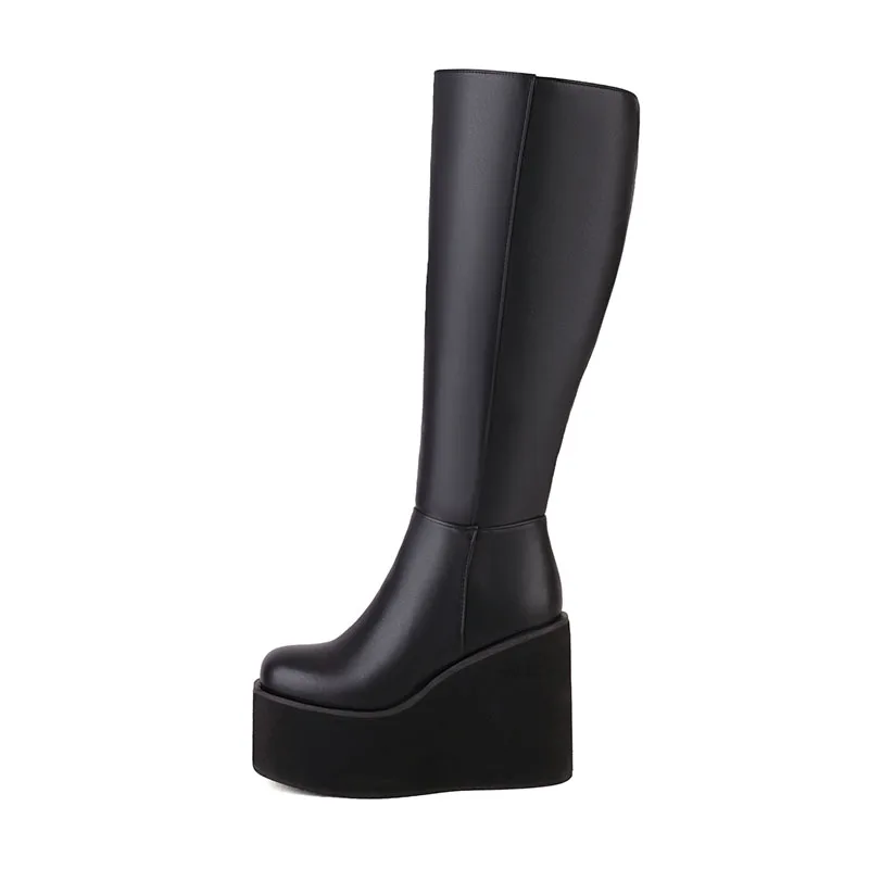 New Arden Furtado 2023 Autumn Winter Wedges Knee High Boots Round toe Platform Side zipper Super high heel modern boots
New Arden Furtado 2023 Autumn Winter Wedges Knee High Boots Round toe Platform Side zipper Super high heel modern boots