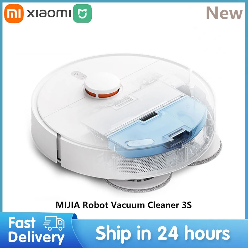 

XIAOMI MIJIA 3S Robot Vacuum Cleaner Mop For Home Sweeping Dust Cleaner 4000PA Cyclone Suction Wireless Cleaner Mop LDS Scan App