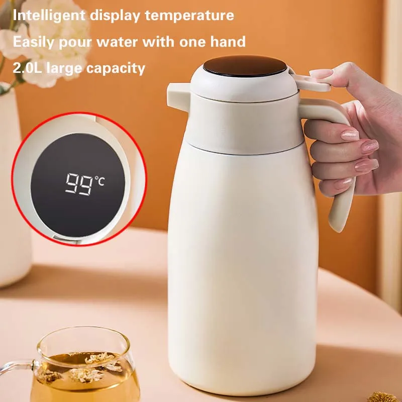 48H Long-lasting Insulation Pots Thermos Kettle Coffee Jug High Quality Display Temperature 304 Stainless Steel Vacuum Flask
48H Long-lasting Insulation Pots Thermos Kettle Coffee Jug High Quality Display Temperature 304 Stainless Steel Vacuum Flask