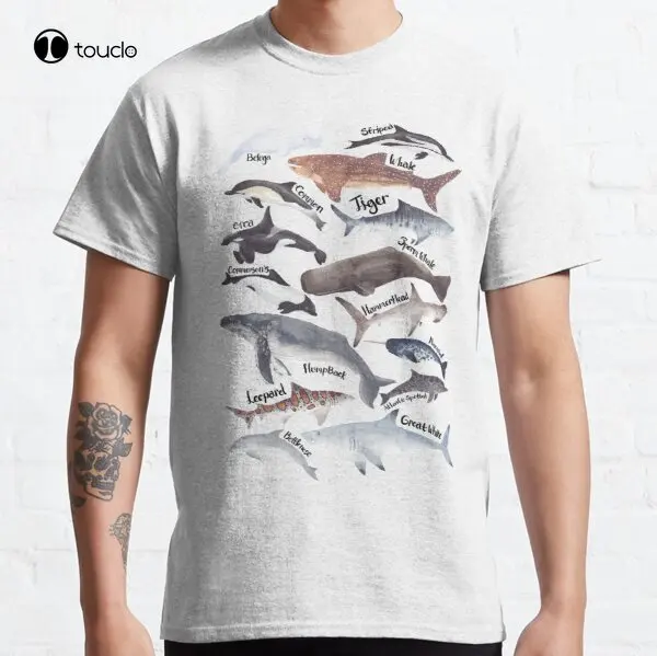 New Types Of Whales Sharks And Dolphins Watercolour Classic T-Shirt Tee Shirt 100% Cotton Summer For Man Fashion Tshirt Summer
New Types Of Whales Sharks And Dolphins Watercolour Classic T-Shirt Tee Shirt 100% Cotton Summer For Man Fashion Tshirt Summer