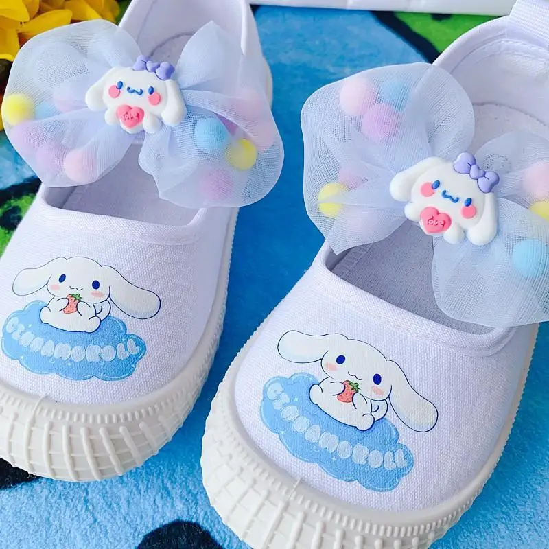 Kawaii Kids Cartoon Hellokitty Soft Canvas Shoes Anime Cinnamoroll Kuromi Students Bow Sneaker Sweet Princess Loafers Girl Gift
Kawaii Kids Cartoon Hellokitty Soft Canvas Shoes Anime Cinnamoroll Kuromi Students Bow Sneaker Sweet Princess Loafers Girl Gift