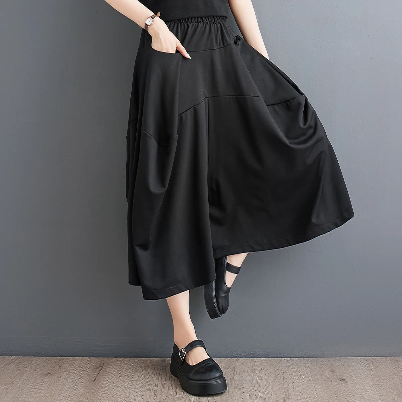 2023 New Arrival Korea Design High Waist Loose Black Wide Leg Pants Culotte Patchwork Fashion Women Casual Calf-Length Pants
2023 New Arrival Korea Design High Waist Loose Black Wide Leg Pants Culotte Patchwork Fashion Women Casual Calf-Length Pants
