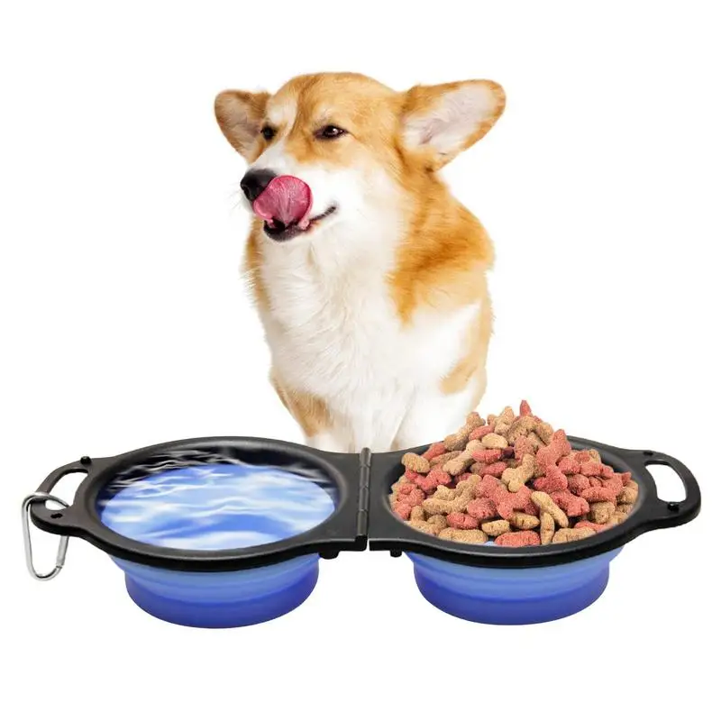 Pet Food And Water Feeder Dog Travel Bowl Double Collapsible Silicone Bowls For Food And Water Feeding Double Bowl Design
Pet Food And Water Feeder Dog Travel Bowl Double Collapsible Silicone Bowls For Food And Water Feeding Double Bowl Design